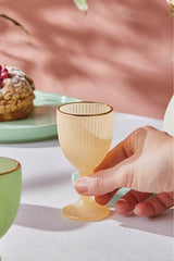 Karaca Rocco Professional Gold Rimmed Turkish Coffee Side Glasses Set - 6 x 60ml - TryAladdin