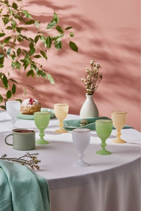 Karaca Rocco Professional Gold Rimmed Turkish Coffee Side Glasses Set - 6 x 60ml - TryAladdin