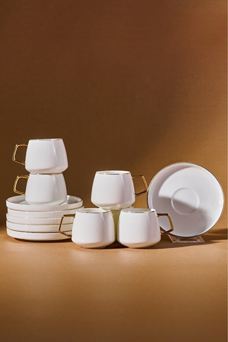 Karaca Saturn Professional Gold Turkish Coffee Cup Set - 6 x 100ml - TryAladdin