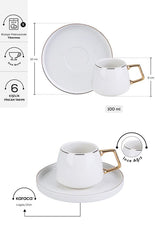 Karaca Saturn Professional Gold Turkish Coffee Cup Set - 6 x 100ml - TryAladdin
