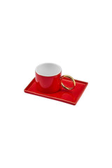 Karaca Soho Premium Turkish Coffee Cup Set - Red, 2 - Piece, 80ml - TryAladdin