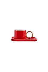 Karaca Soho Premium Turkish Coffee Cup Set - Red, 2 - Piece, 80ml - TryAladdin
