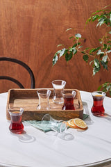 Karaca Vefa Premium Turkish Tea Glass Set - 6 Pcs - TryAladdin