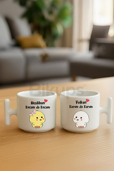 Karim Da Karim Premium Turkish Couples Coffee Mug Set - T - Handle - 2 Pc Set - TryAladdin