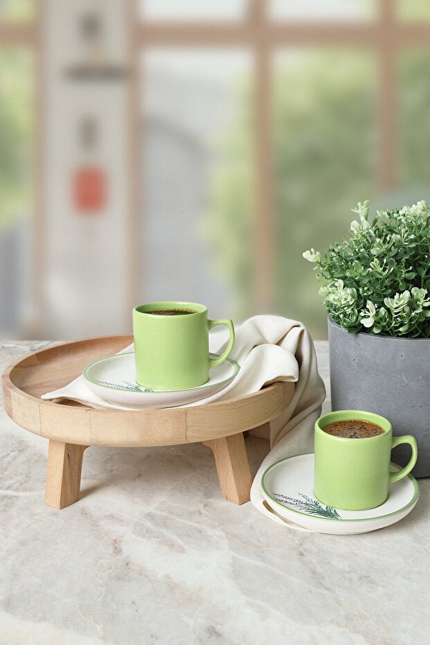 Keramika Elegant Floral Design Turkish Coffee Set - 4 - Piece Set - TryAladdin