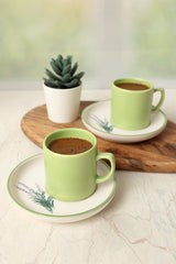 Keramika Elegant Floral Design Turkish Coffee Set - 4 - Piece Set - TryAladdin