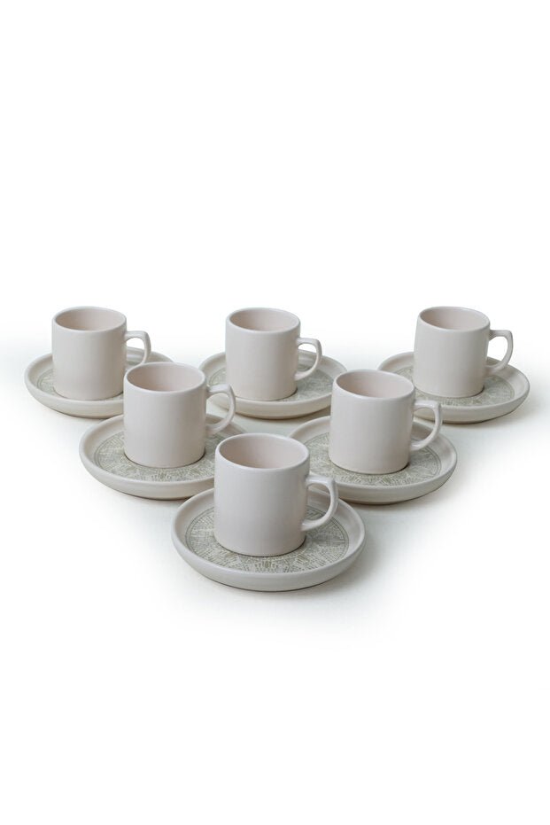Keramika Premium Nordic Groundlace Coffee Set - 12 Piece - 6 Person - TryAladdin