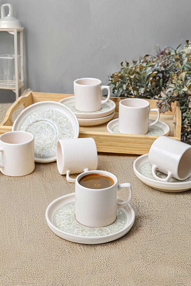 Keramika Premium Nordic Groundlace Coffee Set - 12 Piece - 6 Person - TryAladdin