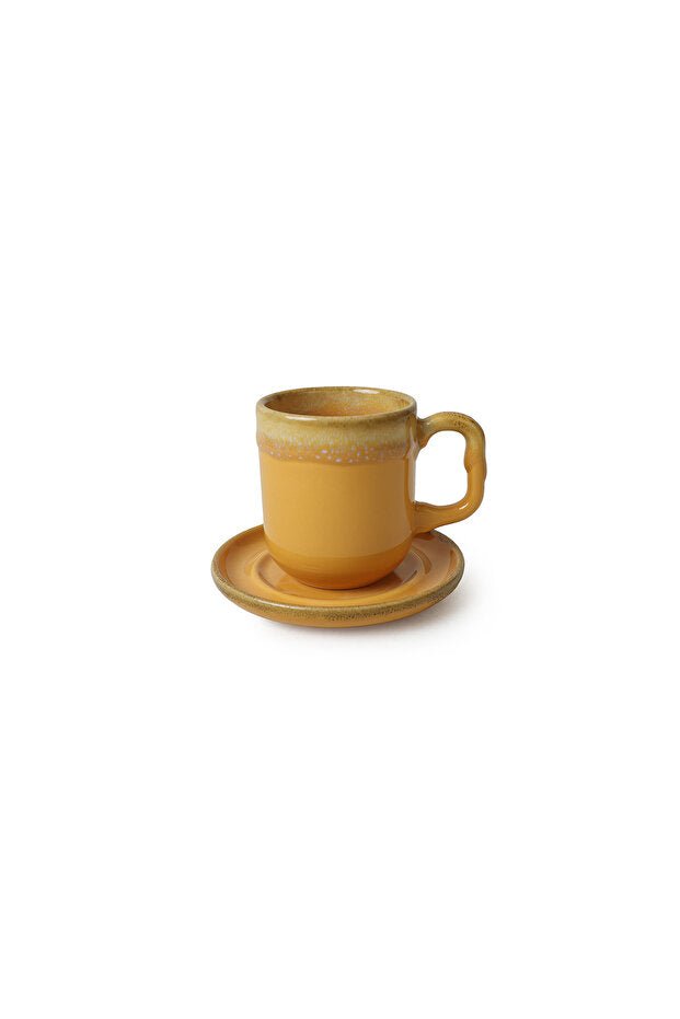 Keramika Premium Shizen Turkish Coffee Set - Yellow & Turquoise - 8 Piece Set - TryAladdin