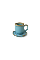 Keramika Premium Shizen Turkish Coffee Set - Yellow & Turquoise - 8 Piece Set - TryAladdin