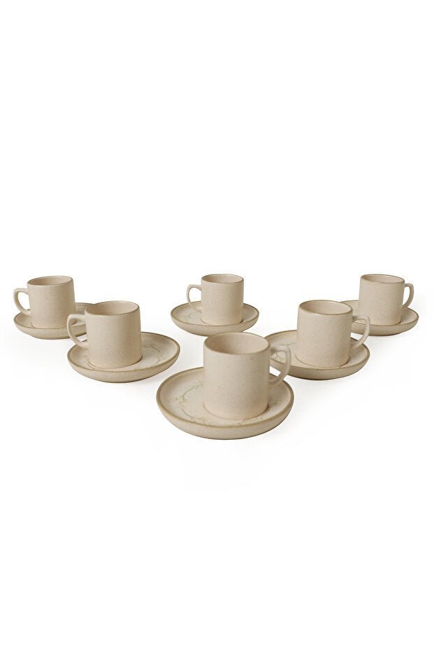 Keramika Professional Taupe Bloom Nordic Coffee Serving Set - 12 Piece - TryAladdin