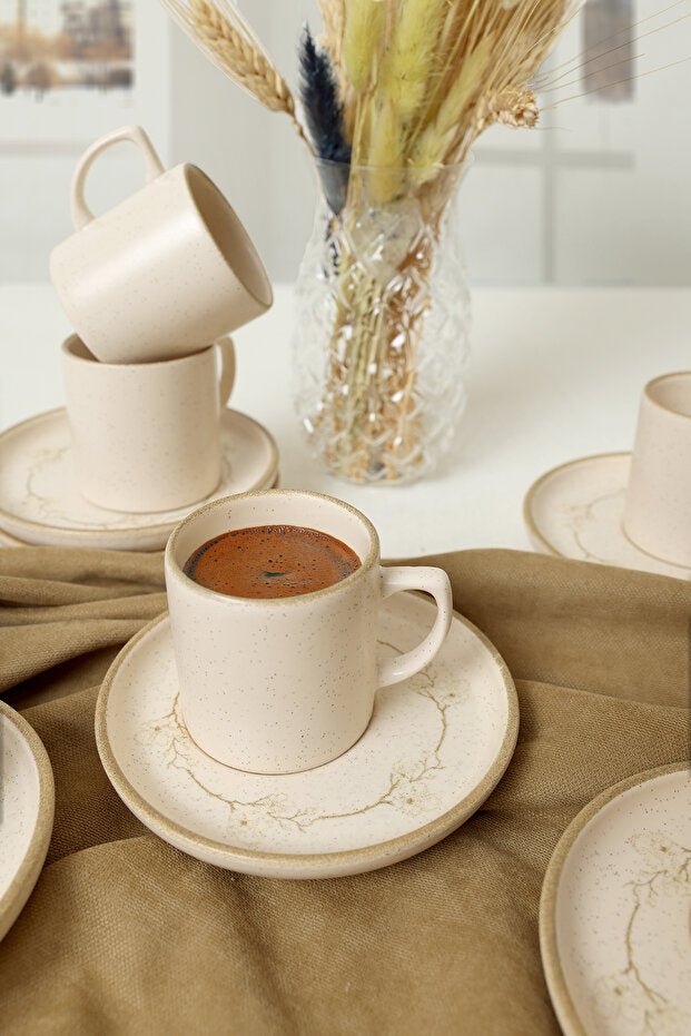 Keramika Professional Taupe Bloom Nordic Coffee Serving Set - 12 Piece - TryAladdin
