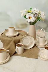 Keramika Professional Taupe Bloom Nordic Coffee Serving Set - 12 Piece - TryAladdin