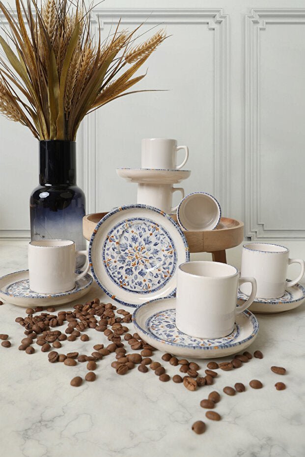 Keramika Sapphire Nordic 6 - Person Coffee Set - 12 Pieces - TryAladdin