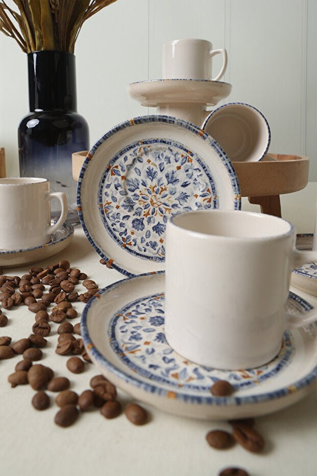 Keramika Sapphire Nordic 6 - Person Coffee Set - 12 Pieces - TryAladdin