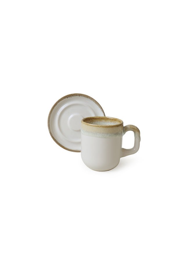 Keramika Shizen Premium Blue Cream Formart Coffee Set - 8 - Piece 4 - Person - TryAladdin