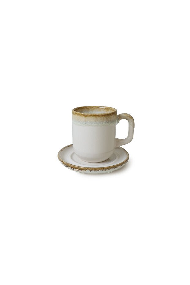 Keramika Shizen Premium Blue Cream Formart Coffee Set - 8 - Piece 4 - Person - TryAladdin