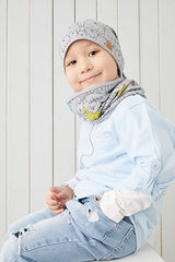 Kids' 100% Cotton Bear Print Beanie & Neck Warmer Set - TryAladdin