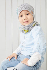 Kids' 100% Cotton Bear Print Beanie & Neck Warmer Set - TryAladdin