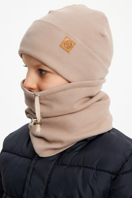 Kids' 100% Cotton Ribbed Beanie & Snood Set - TryAladdin