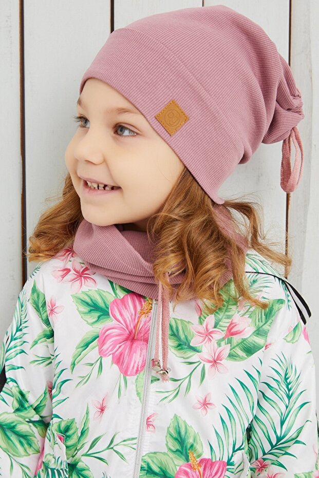 Kids' 2 - Piece 100% Cotton Hat & Neck Warmer Set - TryAladdin