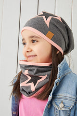 Kids Beanie & Neck Warmer Set - Soft 100% cotton Star Design - TryAladdin