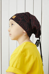 Kids' Black & Red Pattern Soft Cotton Hat Beanie Buff - TryAladdin