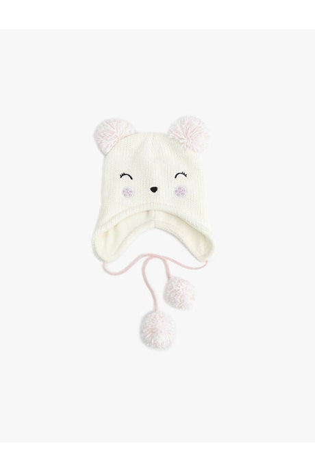 Kids Cute Cat Pom - Pom Knitted Beanie Hat - Cozy & Warm - TryAladdin