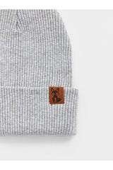 Kids Grey Ribbed Beanie Hat with Pom - pom - TryAladdin