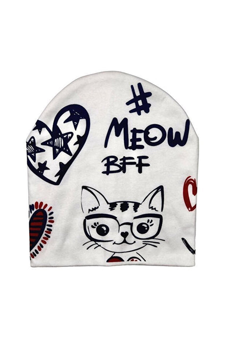 Kids Meow Cat Beanie - Double - Layered Cotton - TryAladdin