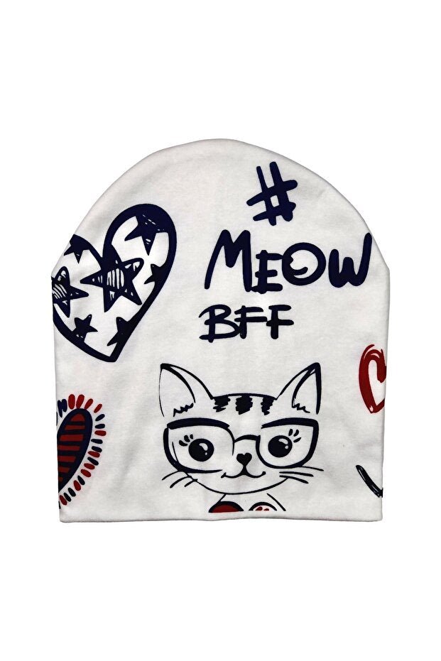Kids Meow Cat Beanie - Double - Layered Cotton - TryAladdin