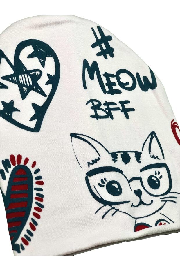 Kids Meow Cat Beanie - Double - Layered Cotton - TryAladdin