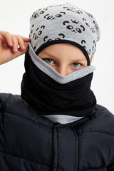 Kids' Panda Hat & Neck Warmer Set - Soft 100% Cotton - TryAladdin