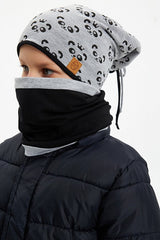 Kids Panda Hat & Neck Warmer Set - Soft 100% cotton - TryAladdin