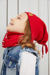 Kids Red 100% cotton Beanie & Neck Warmer Set - TryAladdin