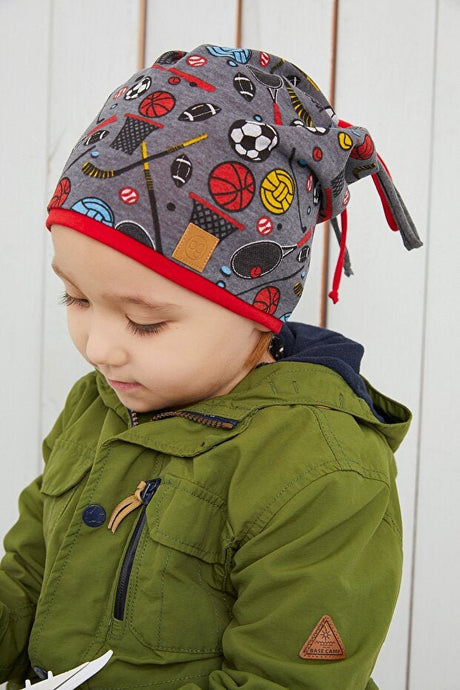 Kids Smoke Grey Sport Beanie Hat - Soft 100% cotton - TryAladdin