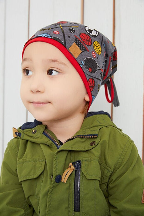 Kids Smoke Grey Sport Beanie Hat - Soft 100% cotton - TryAladdin