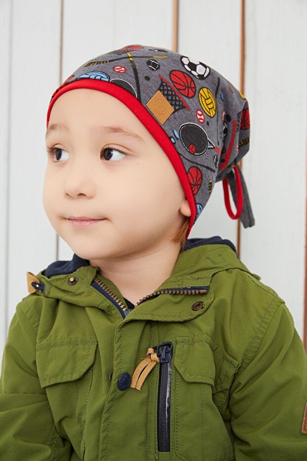 Kids Smoke Grey Sport Beanie Hat - Soft 100% cotton - TryAladdin