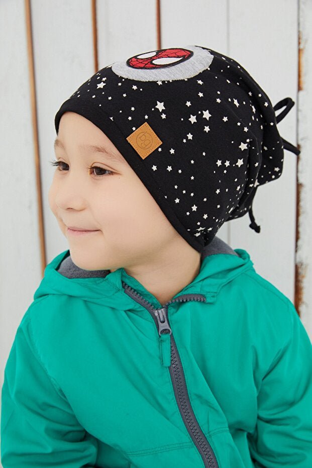 Kids Spiderman Beanie - Double - Layered cotton Hat - TryAladdin