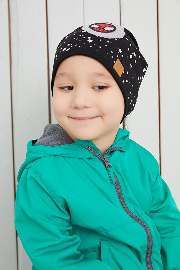 Kids Spiderman Beanie - Double - Layered cotton Hat - TryAladdin