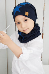 Kids' Star Beanie & Neck Warmer Set - Soft 100% Cotton - TryAladdin