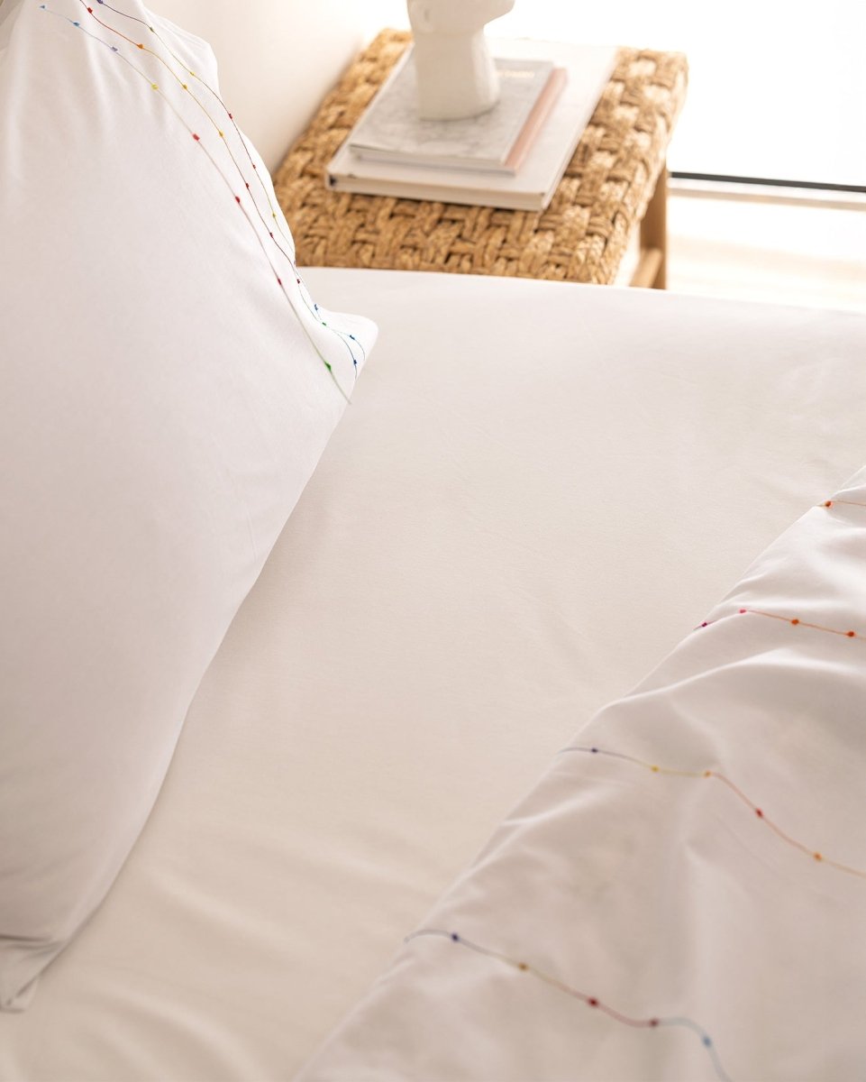 King Size 100% Cotton Ranforce Embroidered Bedding Set - TryAladdin