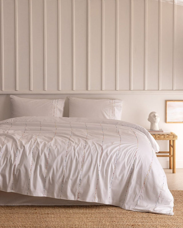 King Size 100% Cotton Ranforce Embroidered Bedding Set - TryAladdin
