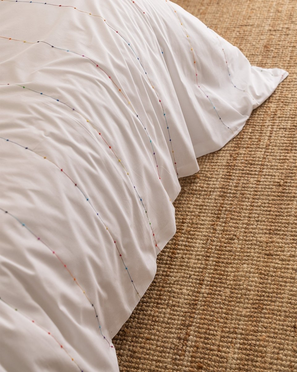 King Size 100% Cotton Ranforce Embroidered Bedding Set - TryAladdin