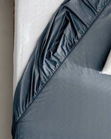 King Size Deep Pocket Fitted Sheet, 100% Ranforce Cotton, Dark Blue - TryAladdin