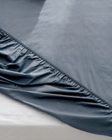 King Size Deep Pocket Fitted Sheet, 100% Ranforce Cotton, Dark Blue - TryAladdin