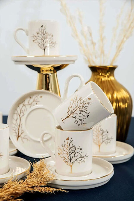 Kitchen Life Professional Tree of Life Coffee Cup Set - 12 Piece, 105ml - TryAladdin