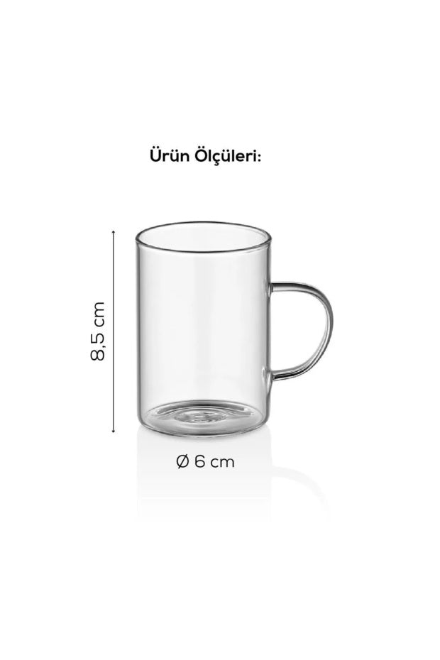 Kitchen Way Professional Luxury Thin Heat - Resistant Borosilicate Glass Mugs - Set of 6 - TryAladdin