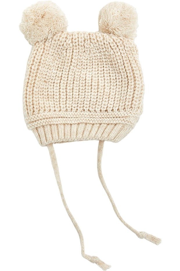 Knitted Baby Hat with Pom - Poms - Soft & Warm - TryAladdin