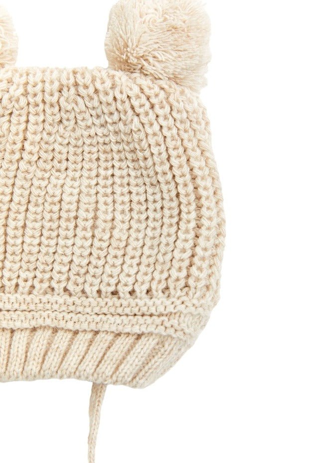 Knitted Baby Hat with Pom - Poms - Soft & Warm - TryAladdin